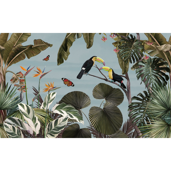 Papier peint panoramique - Forêt Tropicale Toucans