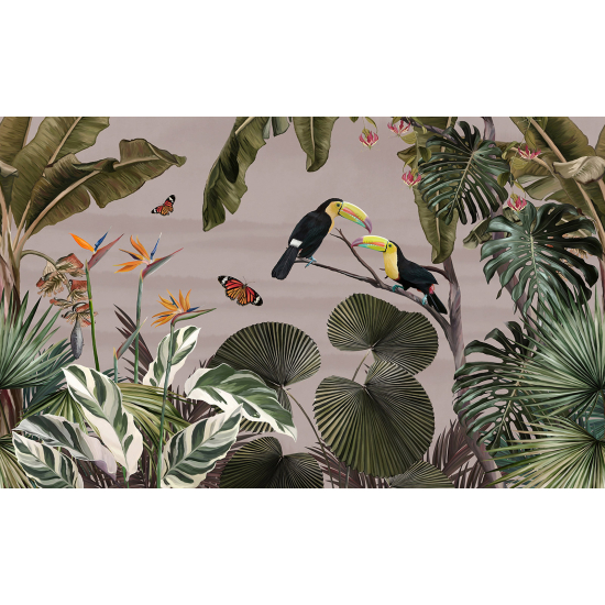 Papier peint panoramique - Forêt Tropicale Toucans