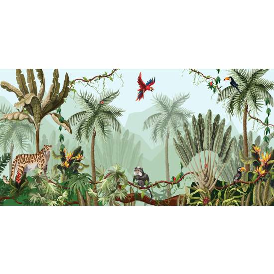 Papier peint panoramique - Jungle Animaux