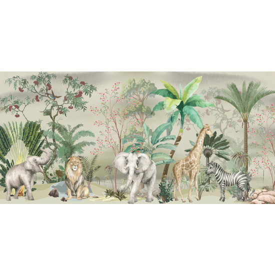 Papier peint panoramique - Jungle Animaux