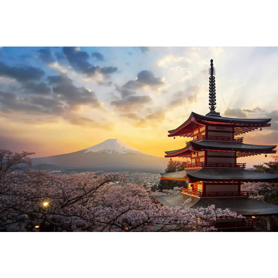 Papier peint panoramique - Temple Japonais Fuji