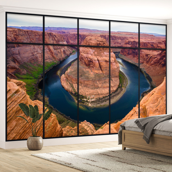 Papier peint panoramique Trompe l'œil Verrière - Grand canyon