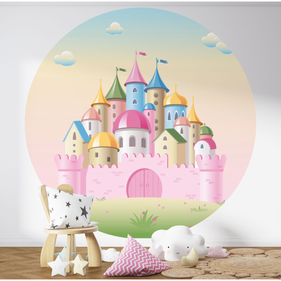 Papier peint rond / cercle Enfants - Château