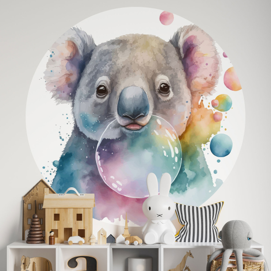 Papier peint rond / cercle Enfants - Koala