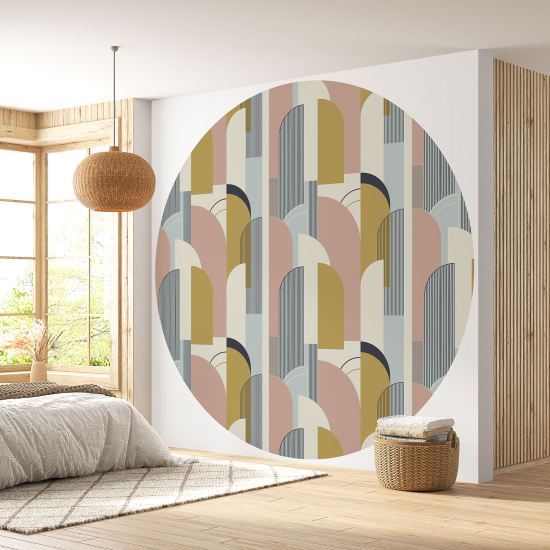 Papier peint rond / cercle - Motif Arches design - 418