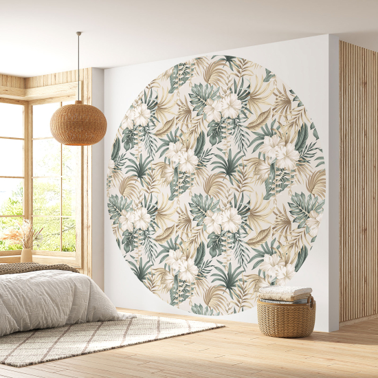 Papier peint rond / cercle - Motif botanique - 237