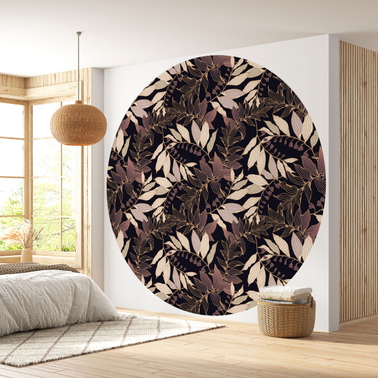 Papier peint rond / cercle - Motif botanique - 251