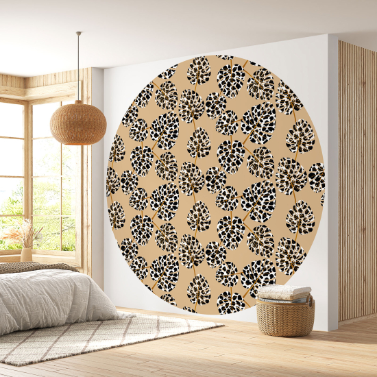 Papier peint rond / cercle - Motif botanique - 600