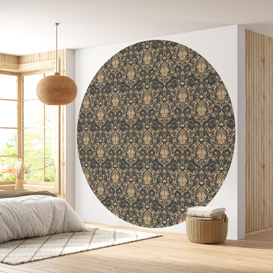 Papier peint rond / cercle - Motif Damassé - 006