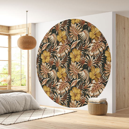 Papier peint rond / cercle - Motif floral - 205