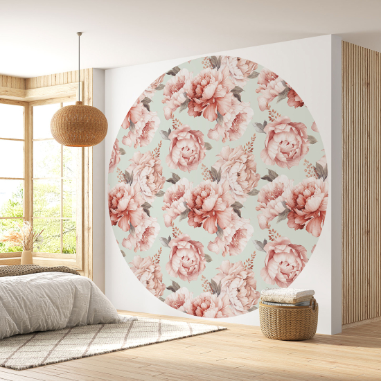 Papier peint rond / cercle - Motif floral - 278