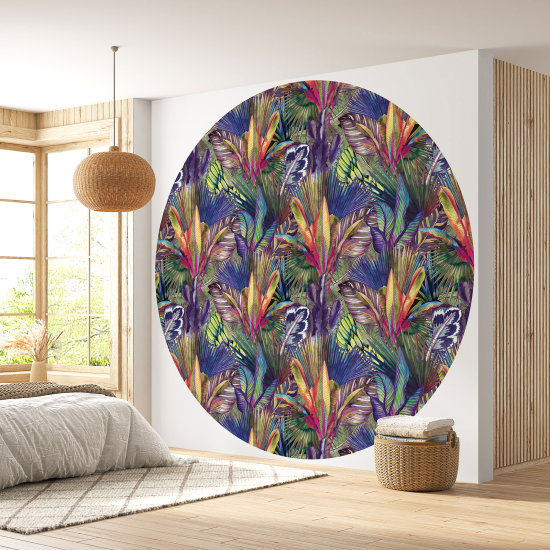 Papier peint rond / cercle - Motif floral - 281