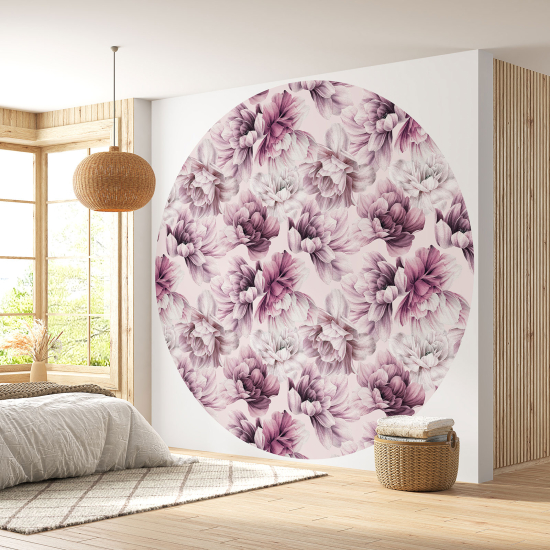 Papier peint rond / cercle - Motif floral - 293