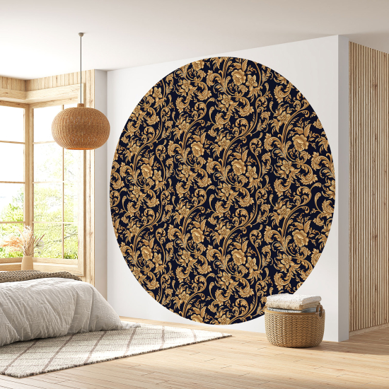 Papier peint rond / cercle - Motif floral - 481