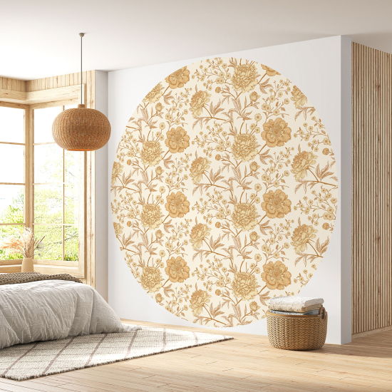 Papier peint rond / cercle - Motif floral - 504