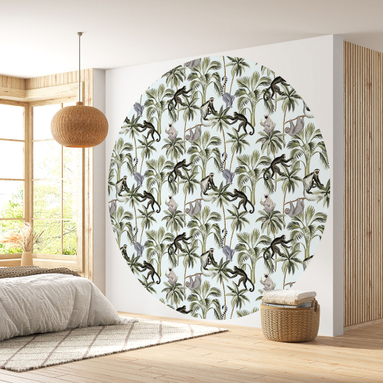 Papier peint rond / cercle - Motif Jungle- 511