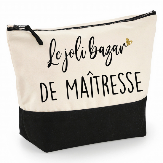 Pochette Coton bi-couleur 28x18 cm - Le joli bazar de maîtresse