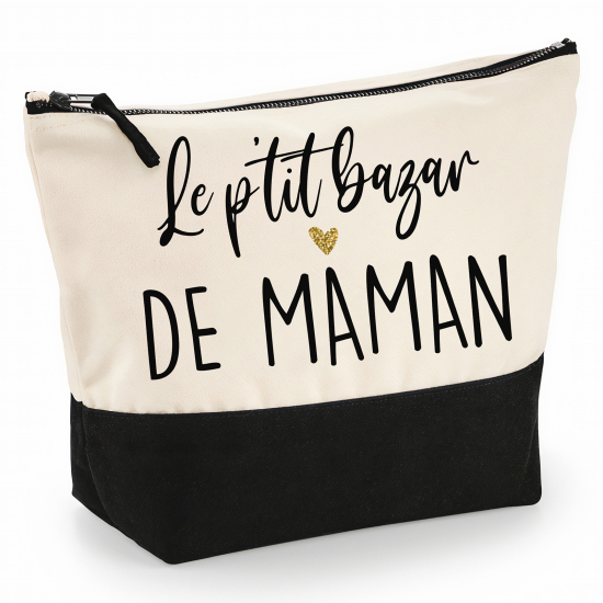 Pochette Coton bi-couleur 28x18 cm - Le p'tit bazar de maman