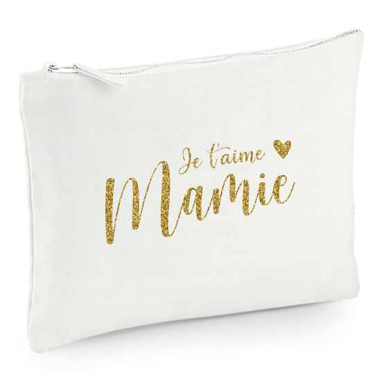 Pochette en toile 22x16 cm - Je t'aime mamie