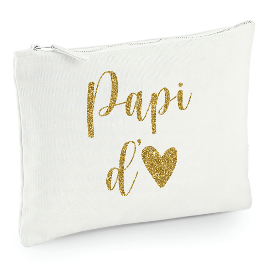 Pochette en toile 22x16 cm - Papi d'amour