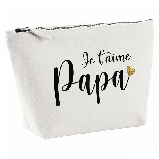 Pochette en toile 28x18 cm - Je t'aime papa