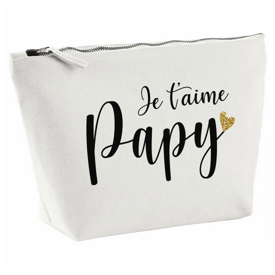 Pochette en toile 28x18 cm - Je t'aime papy