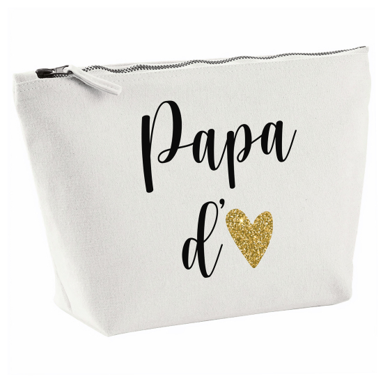 Pochette en toile 28x18 cm - Papa d'amour