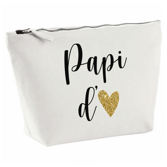 Pochette en toile 28x18 cm - Papi d'amour