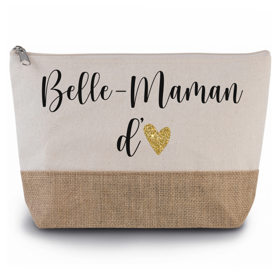 Pochette en toiles de coton et jute - Belle-maman d'amour