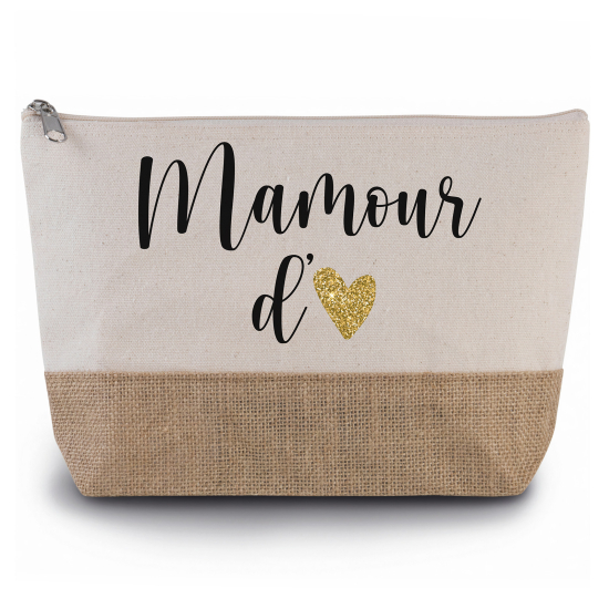 Pochette en toiles de coton et jute - Mamour d'amour