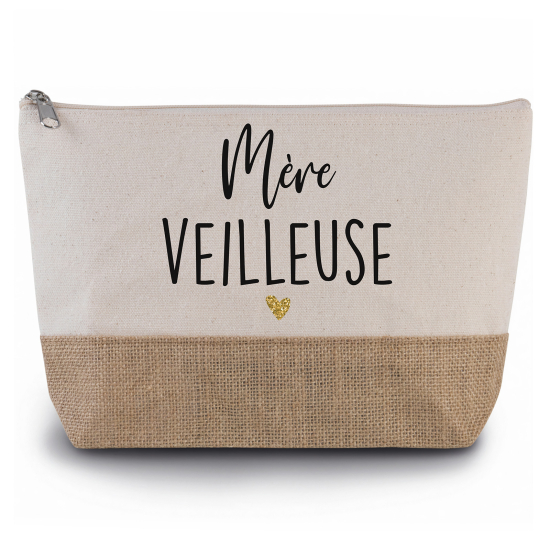 Pochette en toiles de coton et jute - Mère veilleuse