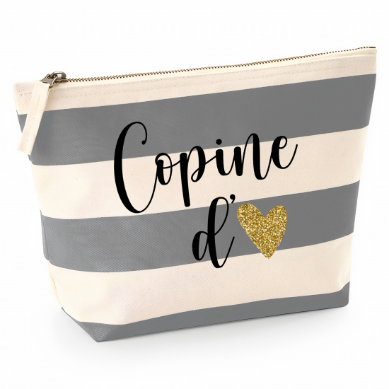 Pochette Nautical a rayures bleues gris - Copine d'amour