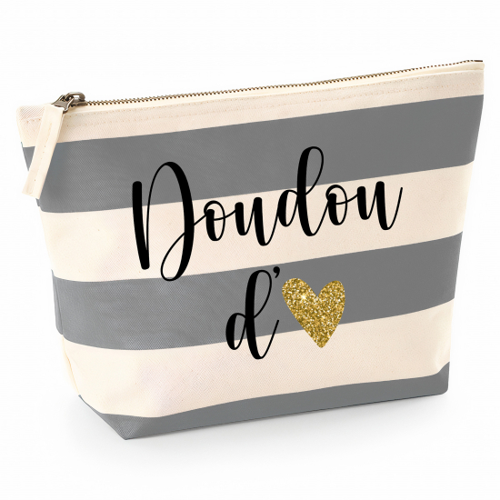 Pochette Nautical a rayures bleues gris - Doudou d'amour