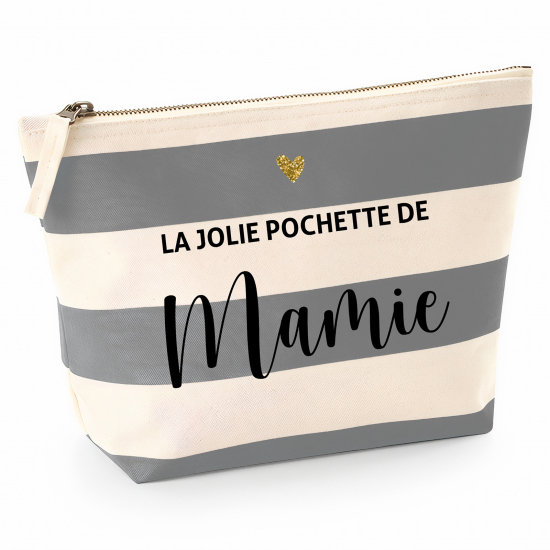 Pochette Nautical a rayures bleues gris - La jolie pochette de mamie