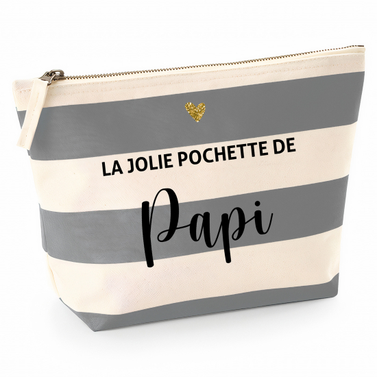 Pochette Nautical a rayures bleues gris - La jolie pochette de papi