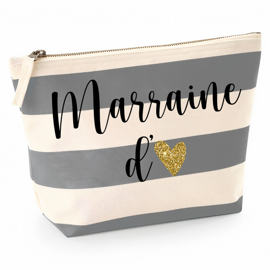 Pochette Nautical a rayures bleues gris - Marraine d'amour