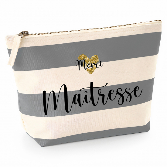 Pochette Nautical a rayures bleues gris - Merci maîtresse