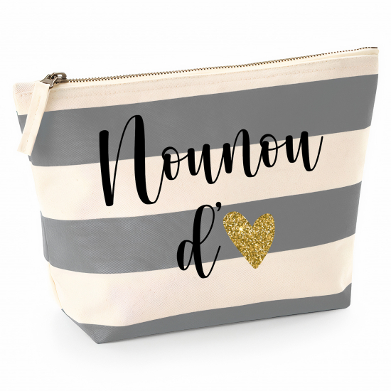 Pochette Nautical a rayures bleues gris - Nounou d'amour