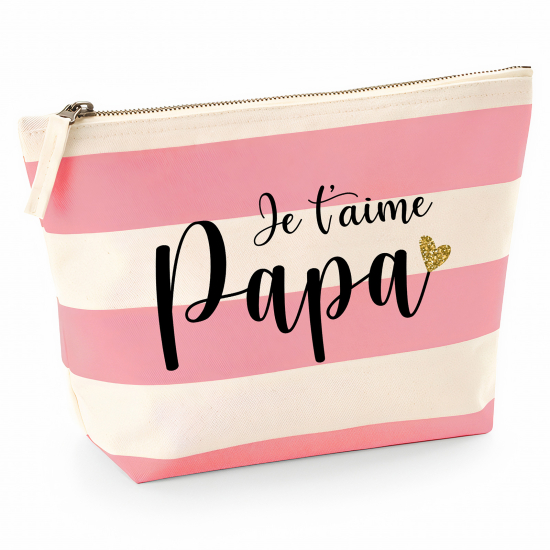 Pochette Nautical a rayures roses - Je t'aime papa