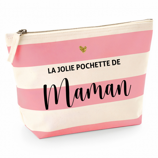 Pochette Nautical a rayures roses - La jolie pochette de maman