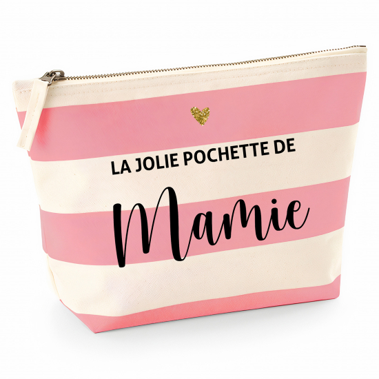 Pochette Nautical a rayures roses - La jolie pochette de mamie