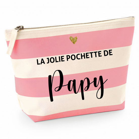 Pochette Nautical a rayures roses - La jolie pochette de papy