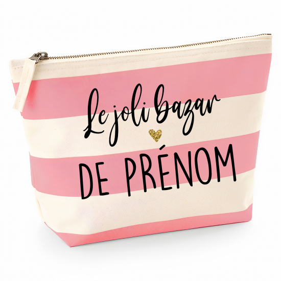 Pochette Nautical a rayures roses - Le joli bazar de