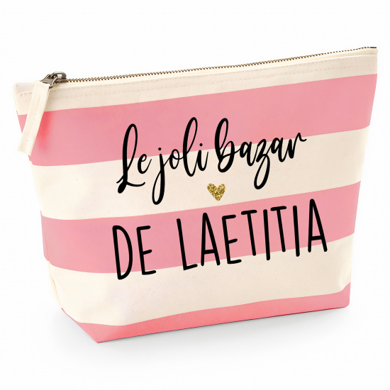 Pochette Nautical a rayures roses - Le joli bazar de