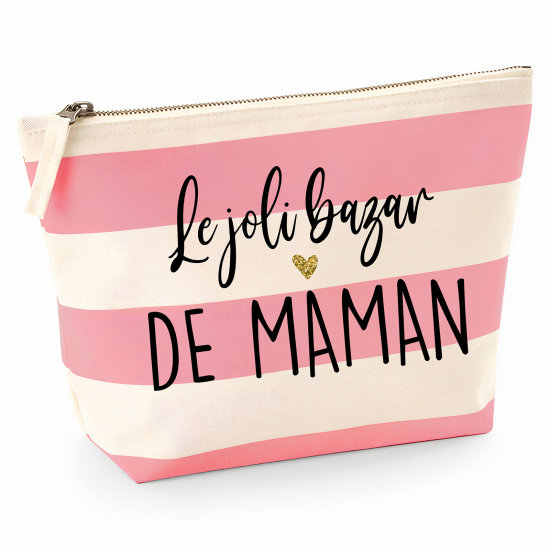 Pochette Nautical a rayures roses - Le joli bazar de maman