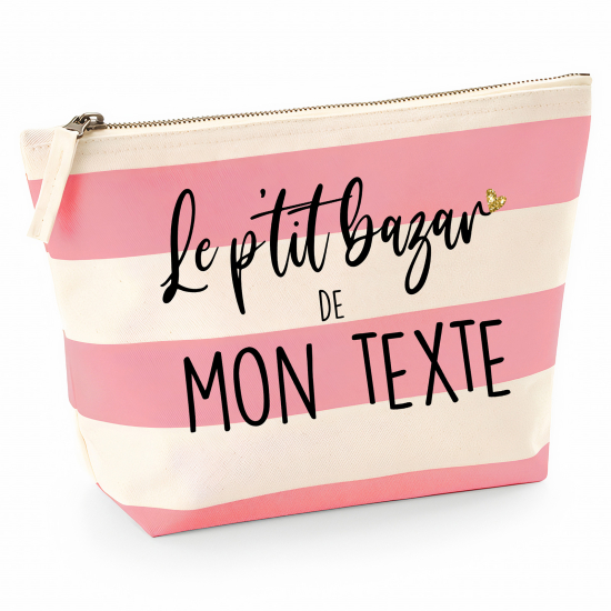 Pochette Nautical a rayures roses - Le p'tit bazar de