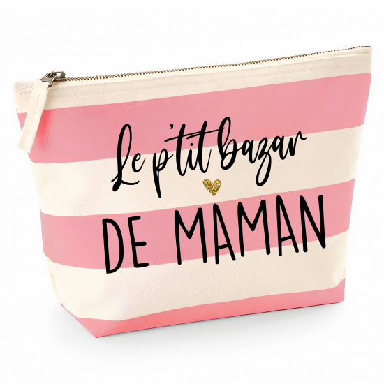 Pochette Nautical a rayures roses - Le p'tit bazar de maman