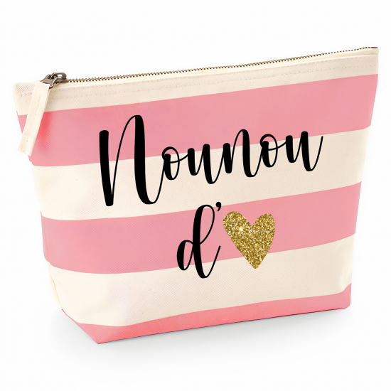 Pochette Nautical a rayures roses - Nounou d'amour