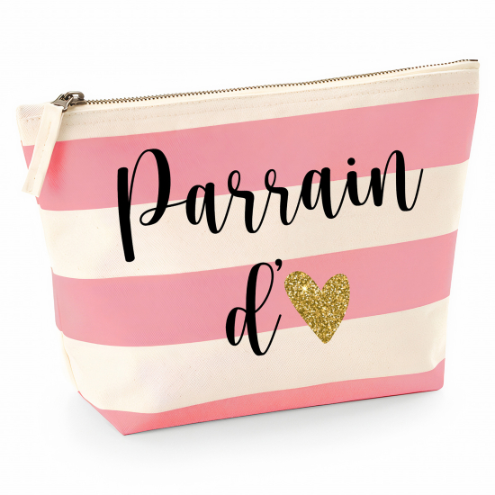 Pochette Nautical a rayures roses - Parrain d'amour