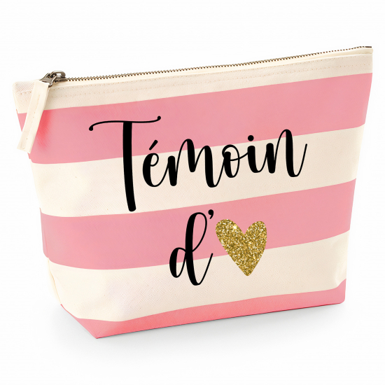 Pochette Nautical a rayures roses - Témoin d'amour